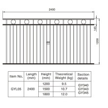 Elegant Style 1.2/1.5/1.8m. H X 2.4 M. W Aluminum Black Fence Section